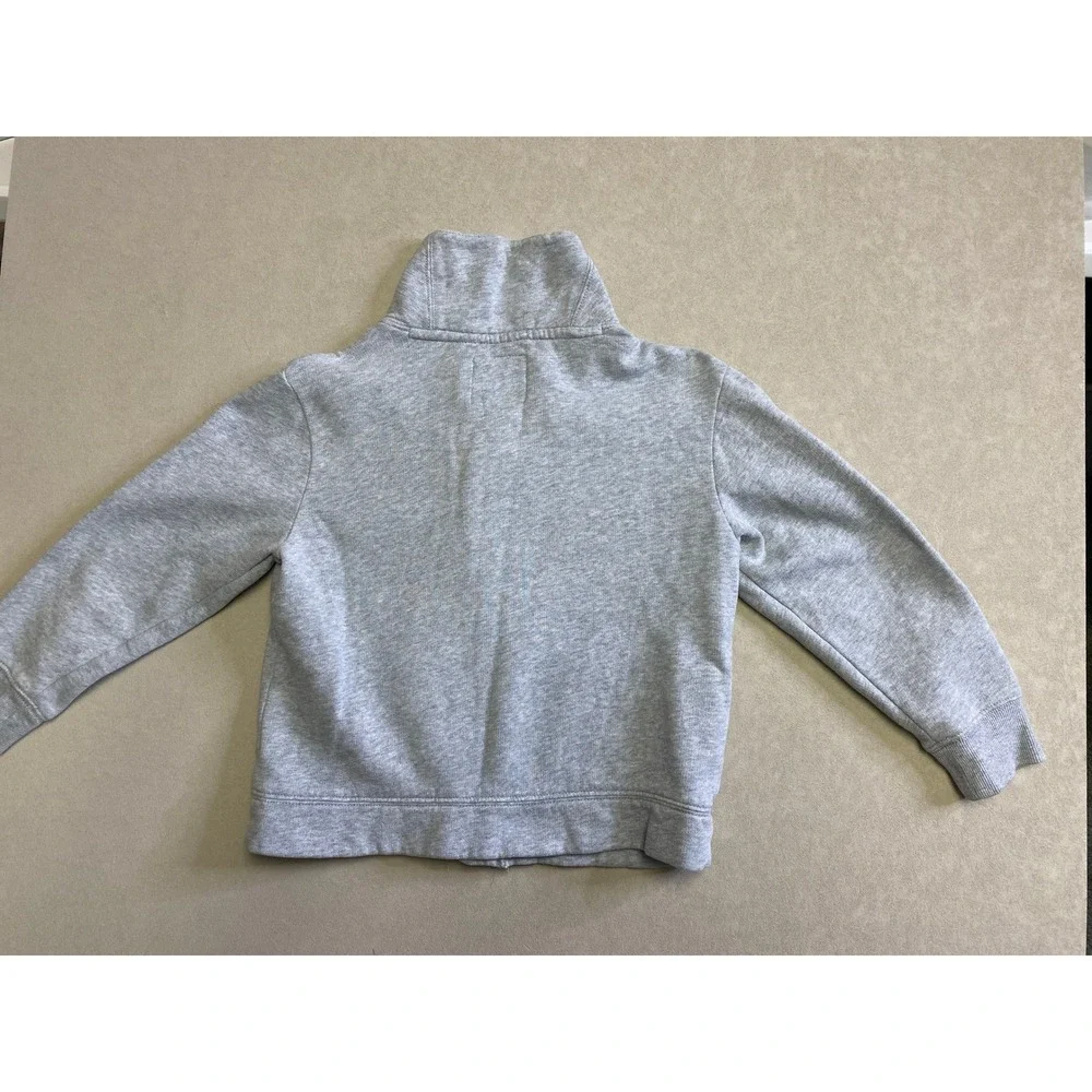 Gymboree Boys Size S 5-6 Gray Varsity Shawl Collar Fleece Button CardiganSweater